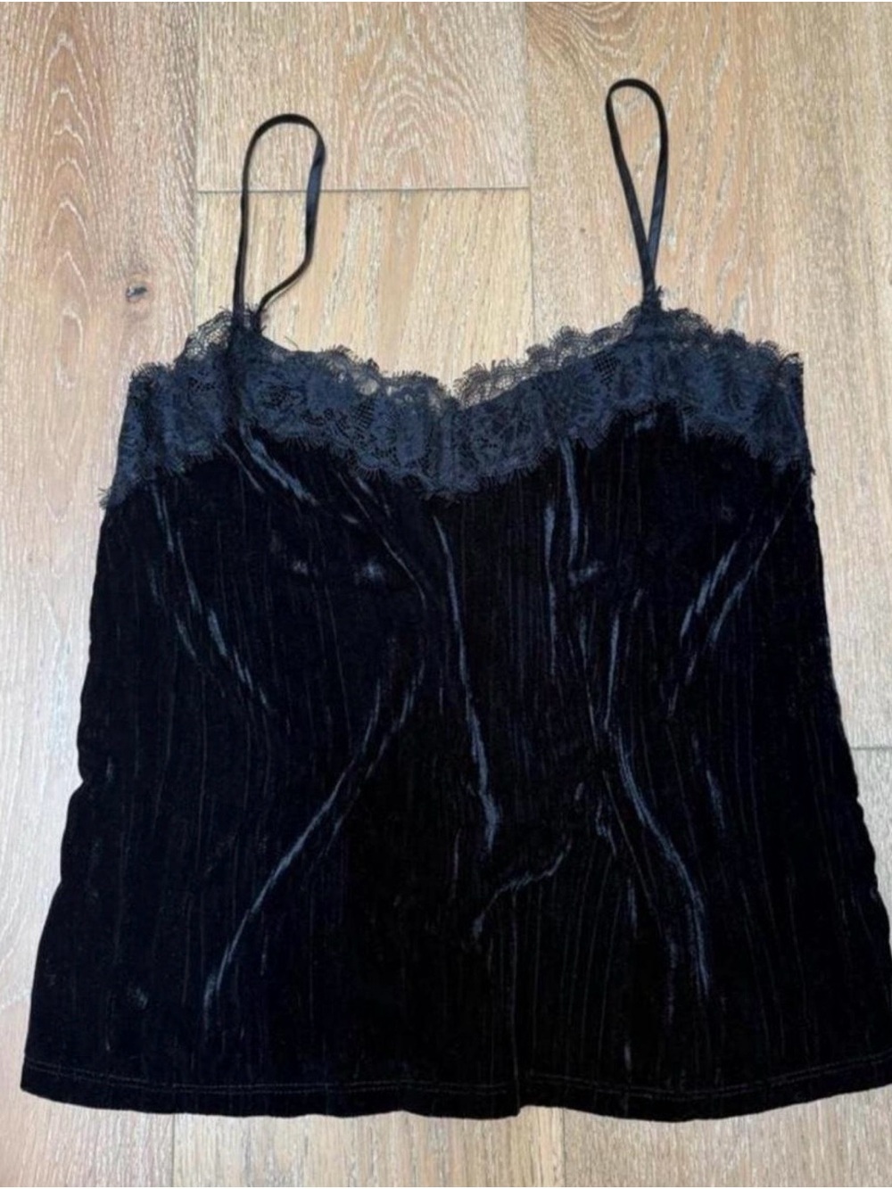 Zara Black Lace-Trim Slip Cami